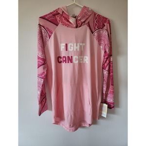 Lularoe "I can Fight Cancer" Hooded shirt Women Small